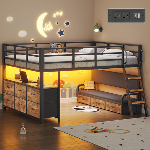 Dnxao low loft bed twin - loft,